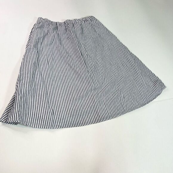 Talbots Plus Skirt Womens 1X Blue White Striped A-Line Preppy Nautical Linen - Picture 8 of 9